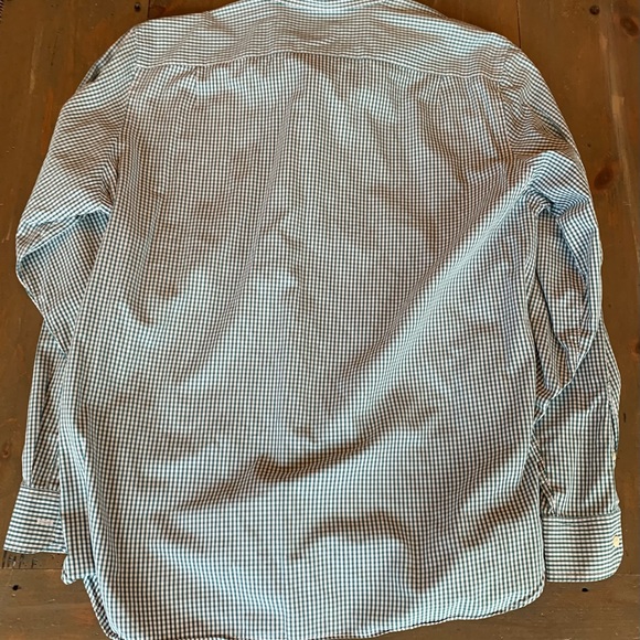 J Crew Long Sleeve Dress Shirt XL Green And White - Picture 3 of 3
